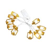 Zambuph String Lamps LED Light Ramadan Ornament Festival Decoration Catene di illuminazione a batteria per la barra del cortile di casa, 1.5 Meter/10 Lampen