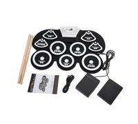 Zambuph Tamburo elettrico USB con stick e pedaliera Roll-up in silicone Parti di percussioni Sostituzione batteria esterna Pad Set Compleanno