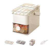 Zambuph Vassoio per ghiaccio impilabile multistrato per sformatura con un clic, rimozione rapida del ghiaccio, vassoio per in ABS di grande capacità, per con coperchio, 28 griglia beige
