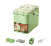 Zambuph Vassoio per ghiaccio impilabile multistrato per sformatura con un clic, rimozione rapida del ghiaccio, vassoio per in ABS di grande capacità, per con coperchio, 56 griglia verde