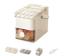 Zambuph Vassoio per ghiaccio impilabile multistrato per sformatura con un clic, rimozione rapida del ghiaccio, vassoio per in ABS di grande capacità, per con coperchio, 56 griglia beige