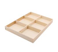 Zambuph Vassoio portaoggetti in legno, organizer per scomparto cucina, creativo, scomparti per scrivania, divisorio per cassetti, scatola portaoggetti multifunzionale, cassetto in legno a 6 parti
