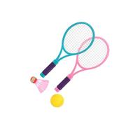 Zambuph Vivi Giochi emozionanti con Questi Giocattoli da Gioco con Racchette da Tennis per Bambini, Set Badminton per Bambini, Spiaggia e Giardino, Due Racchette, Palline Portatili, Badminton, Birdie