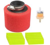 ZAMDOE 45 mm Filtro Aria Doppia Spugna in Schiuma Rosso Bocca Dritta per 50 CC 70 CC 90 CC 110 CC 125 CC 200 CC 250 CC GY6 per CRF per KLX Moto da Cross ciclomotore Go-Kart ATV Quad Scooter