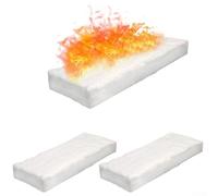 ZAMETTER 3 spugne in lana di ceramica a bioetanolo per camino, camino, spugna in ceramica, fibre biologiche, spugna gel per caminetto (30 x 20 x 2 cm)