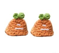 ZAMETTER Bicicletta lavorata a maglia per decorazione della leva del freno, graziosi stili di cartoni animati con due corde fisse, adatta per decorare bici da strada e biciclette per bambini (carota)