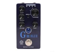 ZAMETTER Box effetti distorsione sovraccarico distorsione metallo pedale per chitarra 4 impostazioni di aggressività, controlli tono modellatura blu