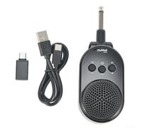 ZAMETTER Chitarra Strumento Diretto Plug-in Piccolo Altoparlante, Mini Chitarra AMP 6.35mm Spina, USB Ricaricabile Per Chitarra Elettrica Basso