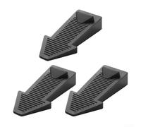 ZAMETTER Fermaporta regolabile in gomma antiscivolo, confezione da 3 pezzi, per tutti i tipi di pavimento, fermaporta per bagno, balcone, porte pesanti e leggere, altezza impilabile 3 mm, grigio (nero