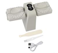 ZAMETTER Macchina elettrica automatica per gnocchi a doppia testa, macchina elettrica per ravioli, 1000 mAh, ricaricabile, strumento da cucina per gnocchi, wonton, ravioli, potstickers, colore grigio