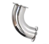 ZAMETTER Raccordo per tubo filettato in acciaio inox piegato a tre morsetti a gomito (45 mm)