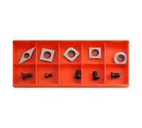 ZAMETTER Set di 10 inserti in carburo di legno, professionali, quadrati, rotondi, indicizzabili, per tornio, utensili per tornitura con viti di montaggio, per la lavorazione del legno