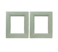 ZAMETTER Set di 2 cornici portafoto vintage in pelle, per foto da 12,7 cm, in stile retrò, orizzontale o verticale, leggere, senza vetro, decorazione sicura per soggiorno e camera da letto (verde)