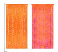 ZAMETTER Tenda da pioggia fluorescente 1 x 2 m con frange UV Neon Wave Banner in giallo, rosa, arancione verde, per matrimoni, feste di compleanno, palcoscenico, festival, decorazione (arancione)