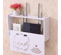 ZAMETTER Wifi Router Storage Box,PVC Router Storage Shelf,Wi-Montato Wifi Storage Box per la memorizzazione di router, accessori TV (gattino grande)