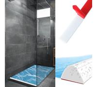 Zamety 100CM Barriera Doccia Ferma Acqua, Autoadesiva Barriera Doccia in Silicone, Pieghevole Guarnizione Barriera Acqua Doccia, Adatto per Bordi di Docce e Vasche da Bagno, Bianco