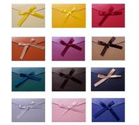 Zamety 12 Pezzi Buste Lettere, Colorate Buste Partecipazioni Matrimonio, Busta Lettera con Nastri, Eleganti 12 Colori Busta Regalo per Compleanno e Matrimonio, 17.5 x 12.4 cm