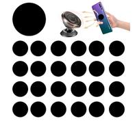 Zamety 25 Pezzi Placche Metalliche Adesive 30mm Placca Metallica Adesiva per Porta Telefono Auto Nero Orbicolare Piastra Metallo Calamita per Cellulare Auto con Adesivo