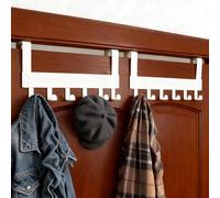 Zamety Appendiabiti per porta, 2 pezzi porta cappotto, poco ingombrante Patere con 12 ganci, cuscinetti di protezione e piastre di fissaggio, appendiabiti per cucina, camera da letto, bagno, bianco