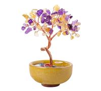 Zamety Chakras Pietra Preziosa Albero Della Vita,Energia Positiva Crystal Tree Regalo Compleanno Spirituali,Albero Feng Shui di Ametista，Home Office Decorazione Chakra Oggetti