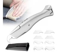 Zamety Coltello per tappeti Set di lame a gancio, coltello a gancio, coltello da taglio, coltello universale con lama trapezoidale, lama a gancio con supporto in plastica, per tagliare rivestimenti