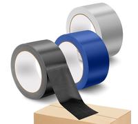 Zamety Nastro Adesivo Extra Forte, 3 Rotoli Nastro Telato, 5cm x 10m Nastro Adesivo Telato, Nero Argento Grigio Blu Nastro Sigillante Impermeabile, Duct Tape per Carpets, Sigillatura, Riparazione