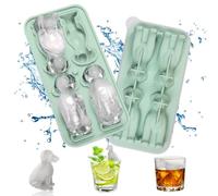 Zamety Stampo Ghiaccio, Labrador Cubetti Ghiaccio Silicone, Stampi Ghiaccio Silicone con Coperchio, Verdi Formine Ghiaccio, Cubetti Ghiaccio Grandi per Cocktail, Bevande Fredde, Whisky
