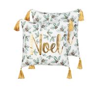 ZAMIA Set di 2 cuscini Modello natalizio Bianco 45 x 45 cm Cotone