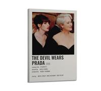 ZaMouss Poster su tela con immagine del film Il diavolo veste Prada, decorazione artistica da parete per soggiorno e camera da letto, 60 x 90 cm, con cornice