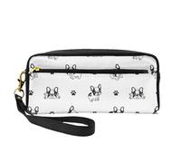 Zampa del bulldog francese, Borsa per il trucco Borsa per cosmetici Borsa da viaggio portatile da toilette Astuccio in pelle per donne e ragazze