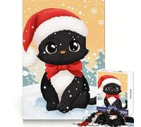 Zampa di Babbo Natale - Puzzle festivo a forma di gatto, 1000 pezzi, per adulti, gioco di logica e logica, svago, bordi lisci, regalo stagionale (38x52cm)