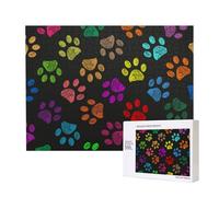 Zampa di cane colorata, arcobaleno, simpatico animale domestico,Puzzle in legno da 500 pezzi, gioco di famiglia, puzzle per adulti e adolescenti, decorazioni per la casa