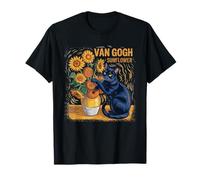 Zampe della distruzione Gatto nero contro i girasoli di Van Gogh Maglietta