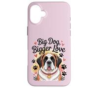 Zampe e cuori di San Bernardo - Big Dog Bigger Love Custodia per iPhone 16 Plus