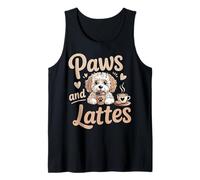 Zampe e Lattes Adorabile Cucciolo Cane Amante caffè Drink Canotta