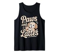 Zampe e Lattes Adorabile Cucciolo Cane Amante caffè Drink Canotta