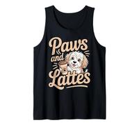 Zampe e Lattes Adorabile Cucciolo Cane Amante caffè Drink Canotta