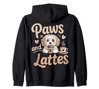 Zampe e Lattes Adorabile Cucciolo Cane Amante caffè Drink Felpa con Cappuccio