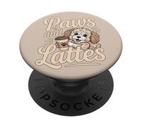Zampe e Lattes Adorabile Cucciolo Cane Amante Caffè Drink PopSockets PopGrip Adesivo
