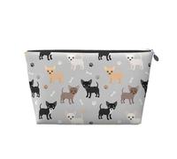 Zampe e ossa della chihuahua, Borsa da toilette Borsa per trucco Borsa per cosmetici Borsa da toilette da viaggio portatile