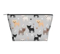 Zampe e ossa della chihuahua, Borsa da toilette Borsa per trucco Borsa per cosmetici Borsa da toilette da viaggio portatile