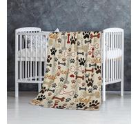 Zampe e ossa di cane,Coperta morbida, calda, anti-pilling, in flanella, peluche, 76 x 127 cm