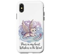 Zampe nel mio cuore, baffi nel vento (gatto defunto) Custodia per iPhone X/XS