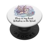 Zampe nel mio cuore, baffi nel vento (gatto defunto) PopSockets PopGrip Adesivo