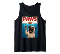 Zampe Pug Hot Dog Divertente subacqueo Pug Raggiungere per Hot Dog Canotta