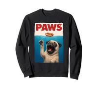 Zampe Pug Hot Dog Divertente subacqueo Pug Raggiungere per Hot Dog Felpa