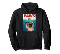 Zampe Pug Hot Dog Divertente subacqueo Pug Raggiungere per Hot Dog Felpa con Cappuccio