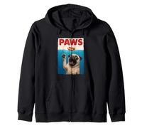 Zampe Pug Hot Dog Divertente subacqueo Pug Raggiungere per Hot Dog Felpa con Cappuccio