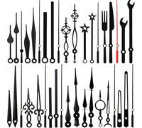 ZAMXHUG 14 Stili Kit lancette Nero - lancette Orologio Corte e Lunghe in Metallo Ricambio per Movimento Orologio Quarzo, Accessorio di Riparazione Orologio Quarzo, per Orologio Parete Piccolo/Grande