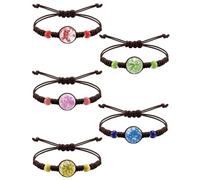 ZAMXHUG Braccialetto dell'amicizia degli Fiore della Vita per Ragazza - 5 PCS Bracciale Fiore Sfera Trasparente Amicizia Bracciali Bambina Braccialetti Intrecciati Dell'amicizia Colorati Gioielli